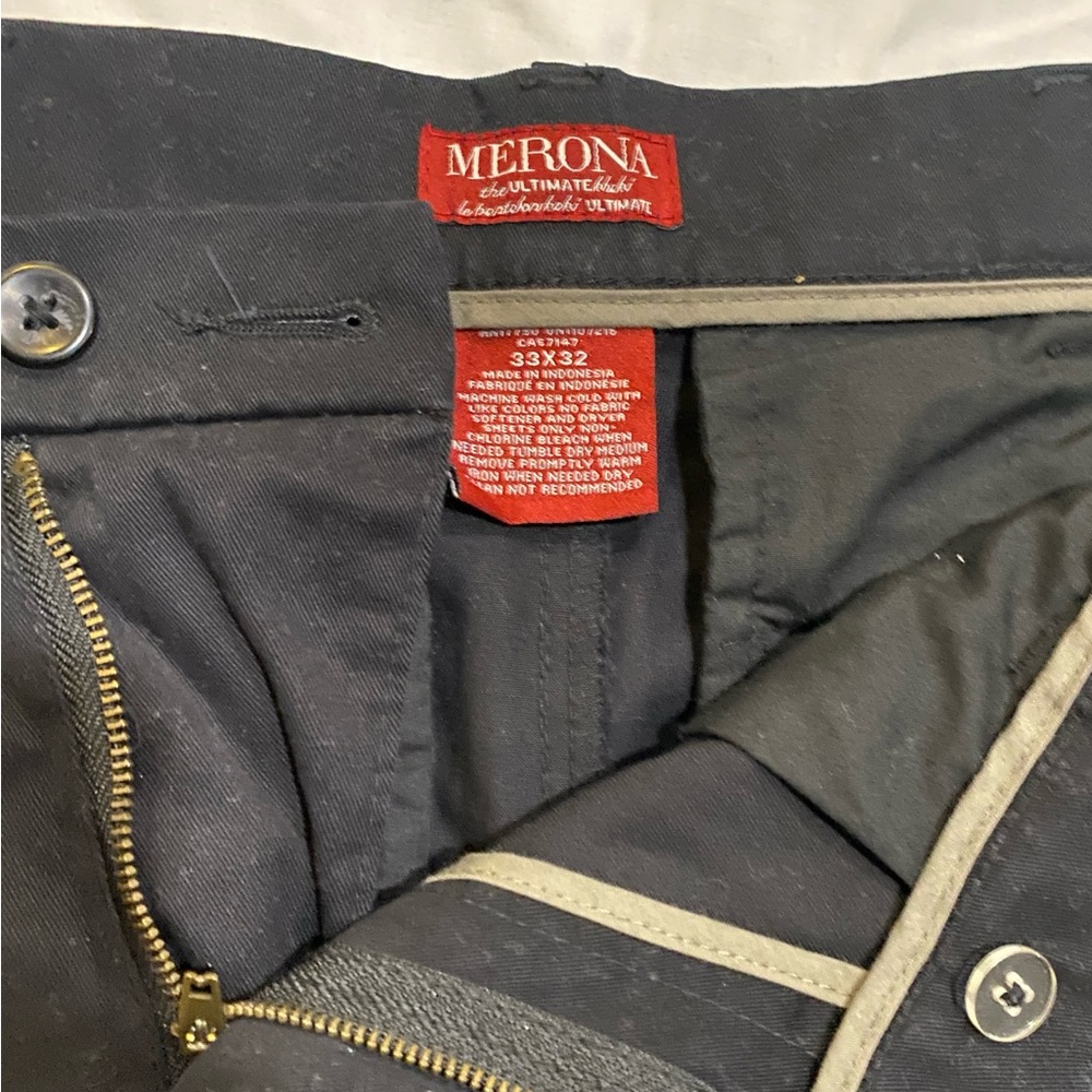 MERONA ORIGINAL THE ULTIMATE KHAKI BLACK FINISH 32 MENS PANTS